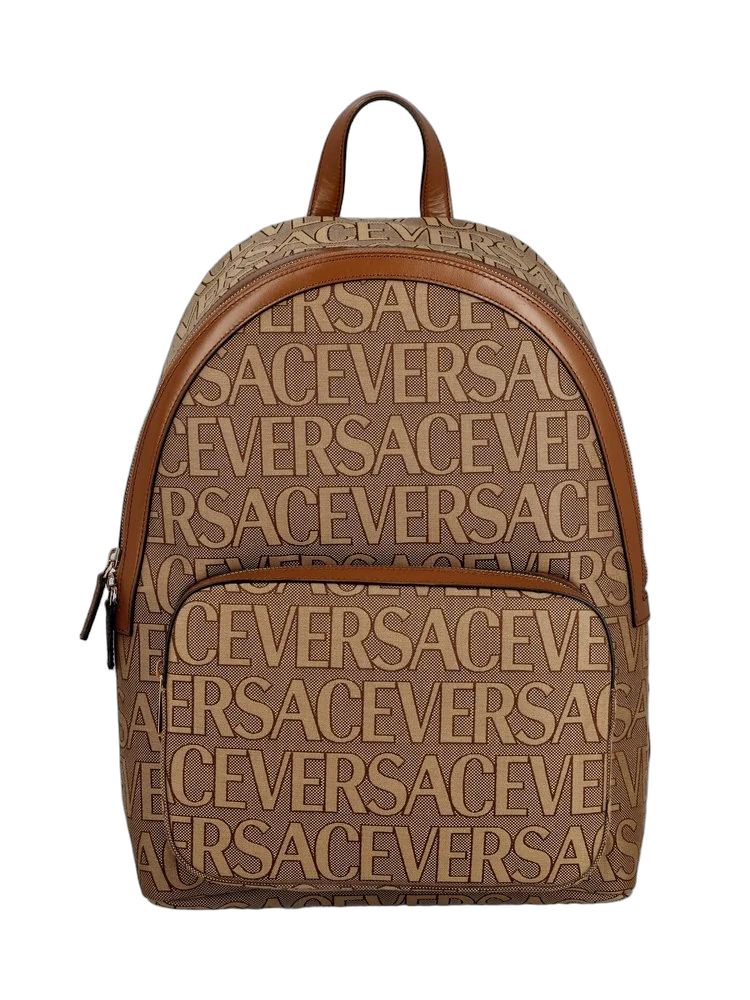 Versace 올오버 로고 프린트 백팩