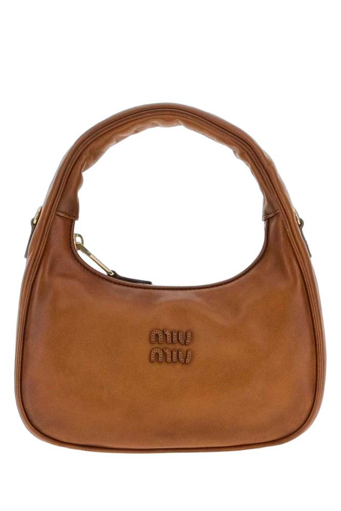 미우미우 로고 디테일 지퍼 핸드백