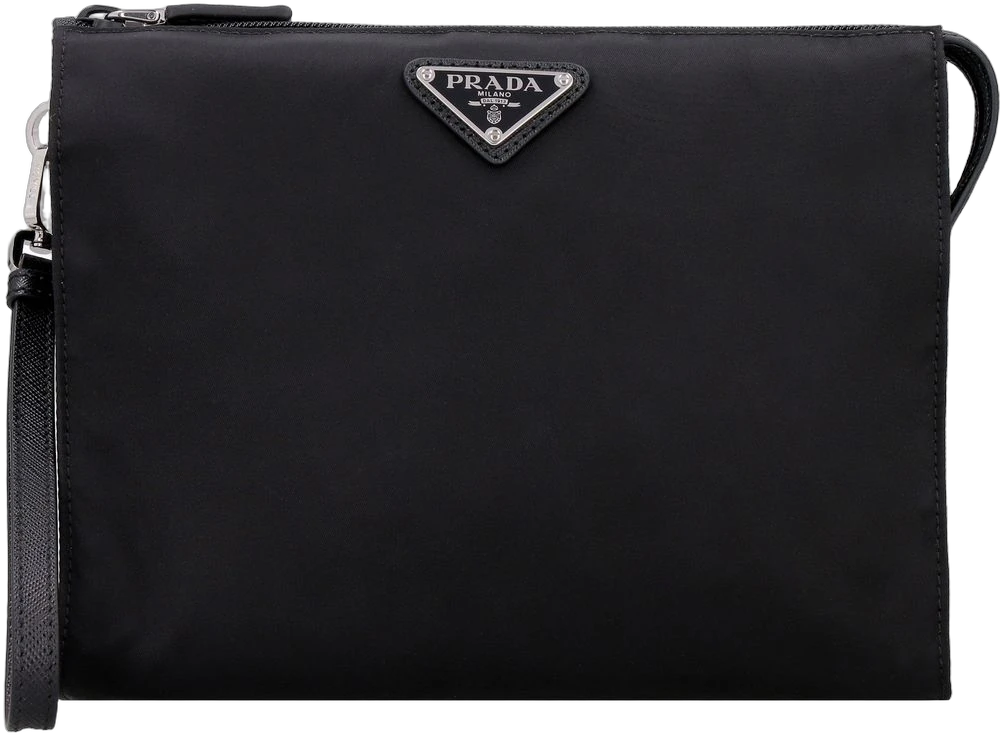 프라다 Prada 로고 플라크 지퍼 클러치 백 제품 사진