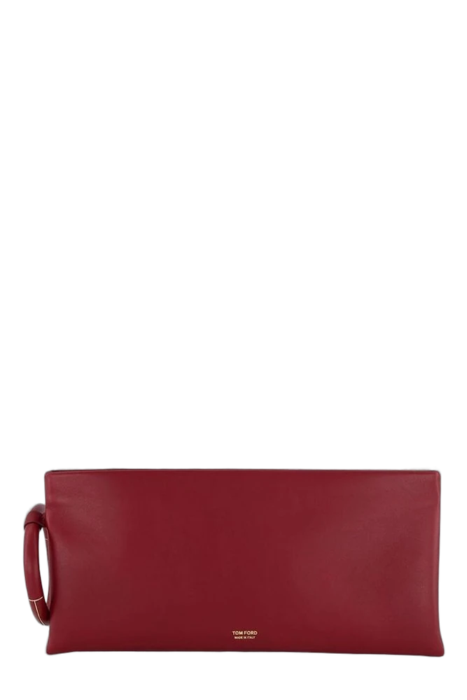 Tom Ford 로고 프린트 지퍼 클러치 백