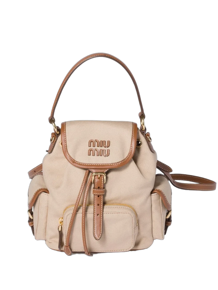 미우미우 Miu Miu Canvas And Leather Backpack 제품 사진 미우미우 Miu Miu Canvas And Leather Backpack 제품 사진