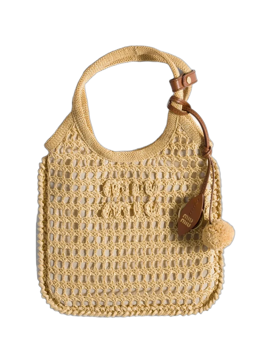 미우미우 Miu Miu Ivy Raffia Crochet Handbag 제품 사진 미우미우 Miu Miu Ivy Raffia Crochet Handbag 제품 사진