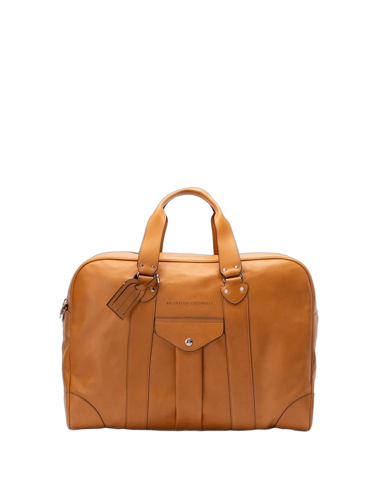 Brunello Cucinelli Vachetta 지퍼 여행용 가방