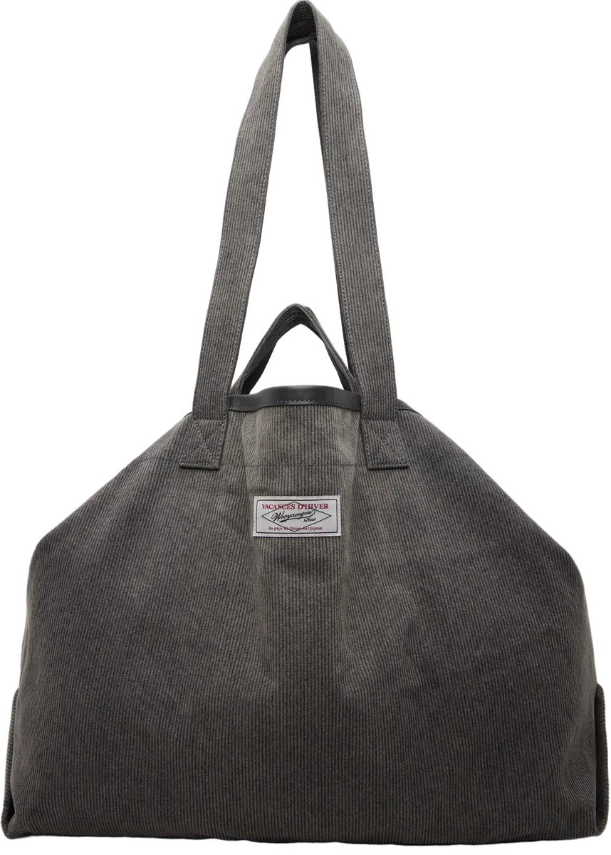 그레이 워싱 코튼 토트백